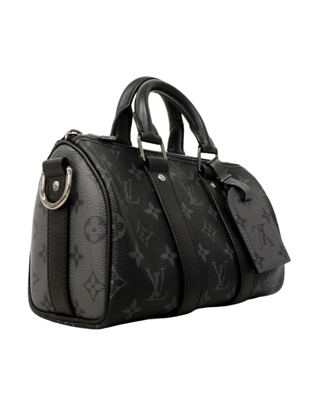 Louis Vuitton Handbag Monogram Eclipse Keepall Bandouliere 25 Black Gray 2-Way